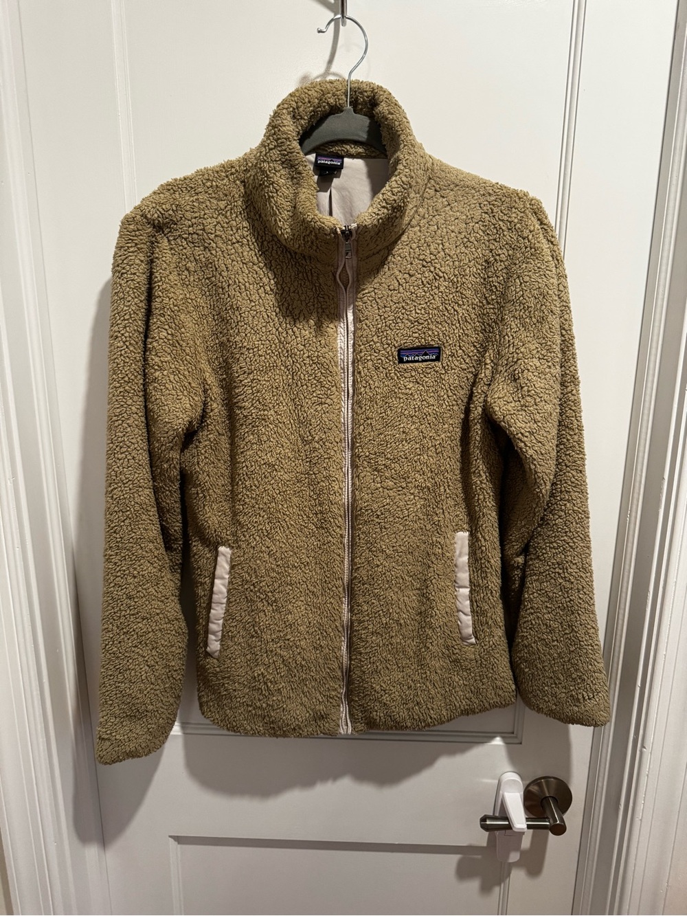 Patagonia Olive Brown Teddy Fleece Full-Zip Jacket